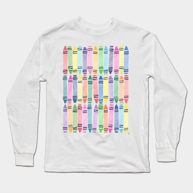Crayons Long Sleeve T-Shirt by jfeldmanart